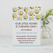 Bijen 1e verjaardag uitnodigingen citeren onze kle (Staand voorkant)