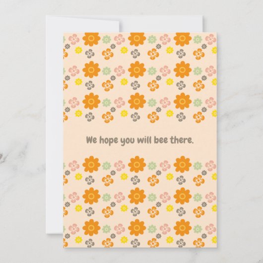 Bijen 1e verjaardag Uitnodigingen Ons kleine honin (Achterkant)