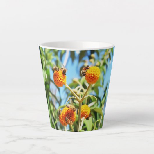 Bijen aan het werk latte mok (Voorkant)