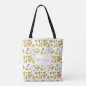 Bijen aardbeien Butterflies — Voorjaarsnaam Tote Bag (Achterkant)