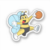 Bijen als Basketball-speler met Basketball Sticker (Voorkant)