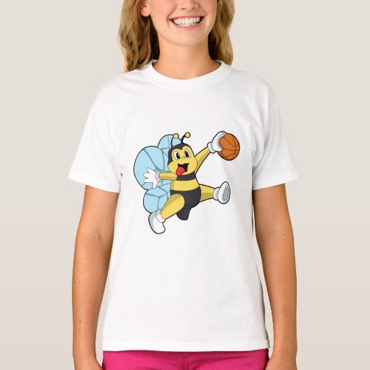 Bijen als Basketball-speler met Basketball T-shirt (Voorkant)