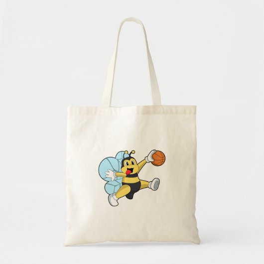 Bijen als Basketball-speler met Basketball Tote Bag (Voorkant)