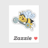 Bijen als mechanisch met moersleutel sticker (Vel)