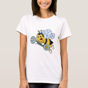 Bijen als mechanisch met moersleutel t-shirt