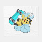 Bijen als Skater met skateboard Fleece Deken (Voorkant (Horizontaal))