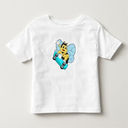 Bijen als Skater met skateboard Kinder Shirts (Voorkant)
