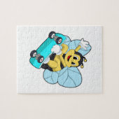 Bijen als Skater met skateboard Legpuzzel (Horizontaal)