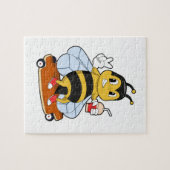 Bijen als Skater met skateboard Legpuzzel (Horizontaal)