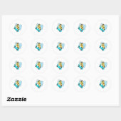 Bijen als Skater met skateboard Ronde Sticker (Vel)