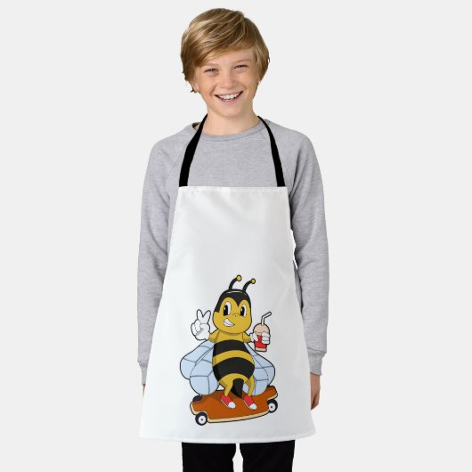 Bijen als Skater met skateboard Schort (Gedragen)