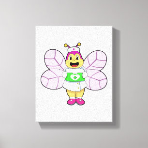 Bijen als verpleegster met eerstelijnskit canvas afdruk