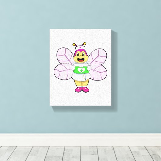 Bijen als verpleegster met eerstelijnskit canvas afdruk (Insitu (Houten vloer))