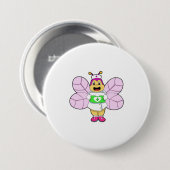 Bijen als verpleegster met eerstelijnskit ronde button 7,6 cm (Voorkant /achterkant)