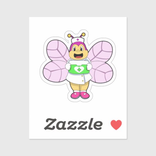 Bijen als verpleegster met eerstelijnskit sticker (Vel)