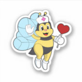 Bijen als verpleegster met Heart.PNG Sticker (Voorkant)