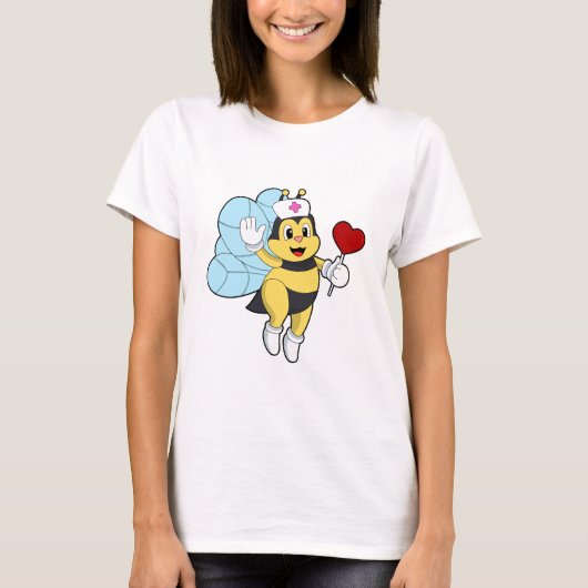 Bijen als verpleegster met Heart.PNG T-shirt (Voorkant)