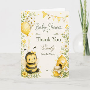 Bijen Baby Shower Bedankkaart
