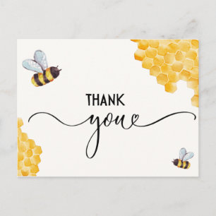 Bijen Baby Shower Bedankkaart Briefkaart