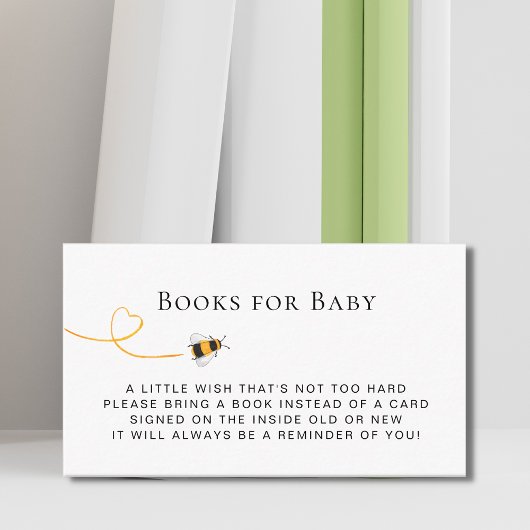 Bijen Baby shower Boek Aanvraag Informatiekaartje