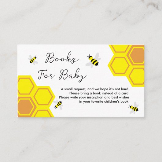 Bijen Baby shower boeken voor Baby Informatiekaartje (Voorkant)
