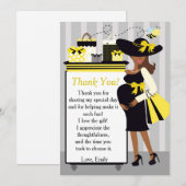 Bijen Baby shower Dank je kaart Geslacht onthullen (Voorkant / Achterkant)