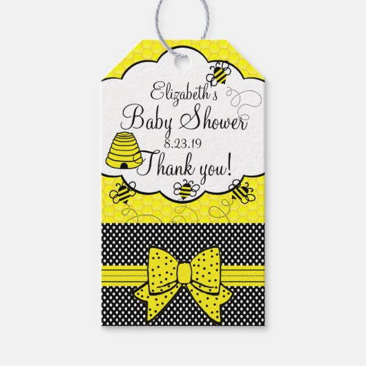 Bijen Baby shower Dank je wel Cadeaulabel (Voorkant)