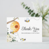 Bijen Baby shower Dank je wel Kaart (Staand voorkant)