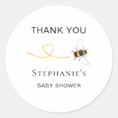 Bijen Baby shower Dank je wel Ronde Sticker (Voorkant)