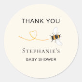 Bijen Baby shower Dank je wel Ronde Sticker (Voorkant)