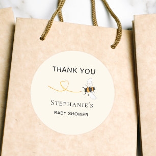 Bijen Baby shower Dank je wel Ronde Sticker