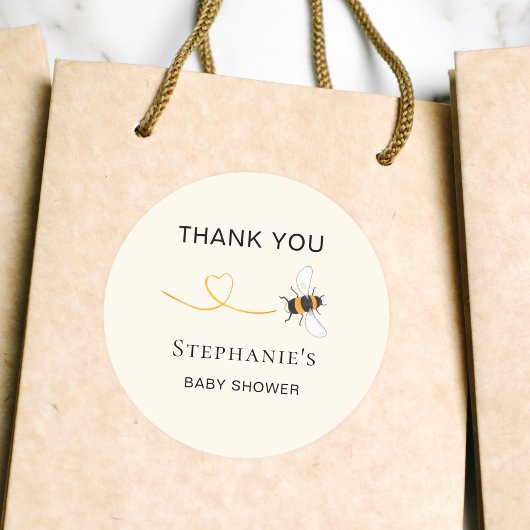 Bijen Baby shower Dank je wel Ronde Sticker