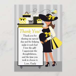 Bijen Baby shower Dank je wel Zwangere vrouw Bedankkaart