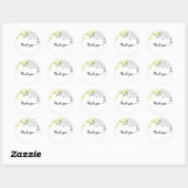 Bijen baby shower dank ronde sticker (Vel)