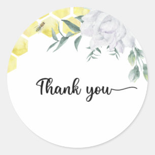 Bijen baby shower dank ronde sticker