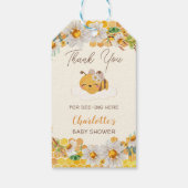 Bijen Baby shower Floral Honeycomb Cadeaulabel (Achterkant)