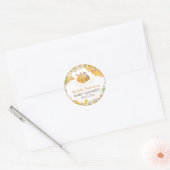 Bijen Baby shower Floral Honeycomb Ronde Sticker (Envelop)