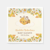 Bijen Baby shower Floral Honeycomb Servet (Voorkant)