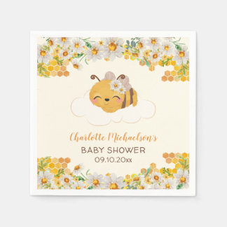 Bijen Baby shower Floral Honeycomb Servet
