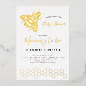 Bijen Baby Shower Folie Uitnodiging (Voorkant)