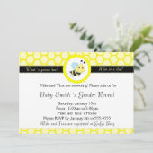 Bijen Baby shower Genderonderzoek Uitnodiging (Staand voorkant)