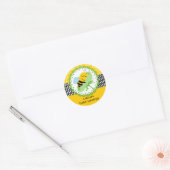 Bijen Baby shower gepersonaliseerd Ronde Sticker (Envelop)