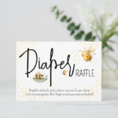 Bijen Baby shower Geslachtsneutrale Sweet Diaper R Informatiekaartje (Staand voorkant)