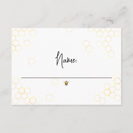 Bijen Baby shower Geslachtsneutrale Sweet Diaper R Informatiekaartje (Achterkant)