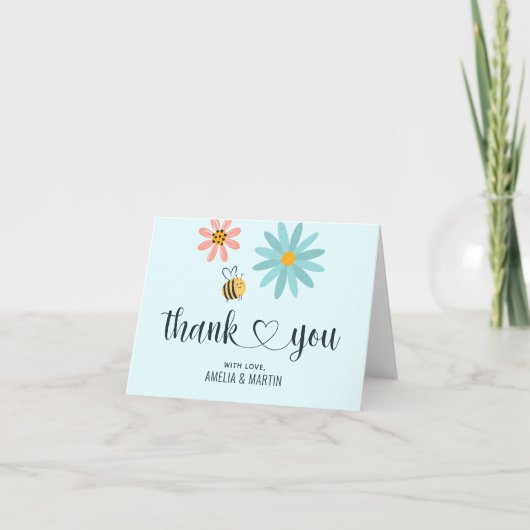 Bijen Baby shower gevouwen Bedankt kaarten (Voorkant)