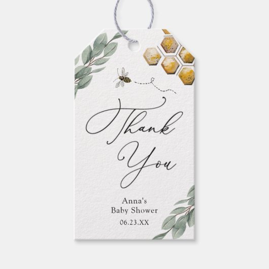 Bijen Baby shower Gift Labels Cadeaulabel (Voorkant)
