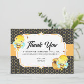 Bijen Baby shower - Hartelijk dank Bedankkaart (Staand voorkant)