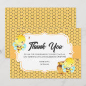 Bijen Baby shower - Hartelijk dank Bedankkaart (Voorkant / Achterkant)