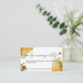 Bijen Baby shower | Hoe groot is mama's buik spel Informatiekaartje (Staand voorkant)