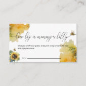 Bijen Baby shower | Hoe groot is mama's buik spel Informatiekaartje (Voorkant)